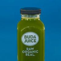 No 01. Green Juice · Certified organic. Spinach, cucumber, celery, apple, lemon, ginger, kale, and parsley.