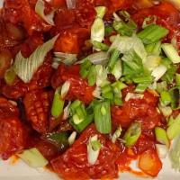 Gobi Manchurian · Fried cauliflower sautéed in spicy sauce.