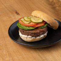 Beyond Burger® · Burger | Vegan aioli, greens, tomato, house pickles, chia seed bun. (gluten free, vegan)