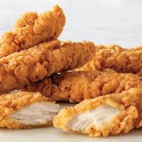 Chicken Tenders · Tender strips of chicken, lightly breaded & pan-fried, served with your choice of sauce: Buf...