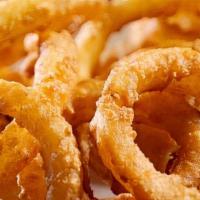 Onion Rings · Crispy & lightly breaded fried onions, Perfect for dipping.