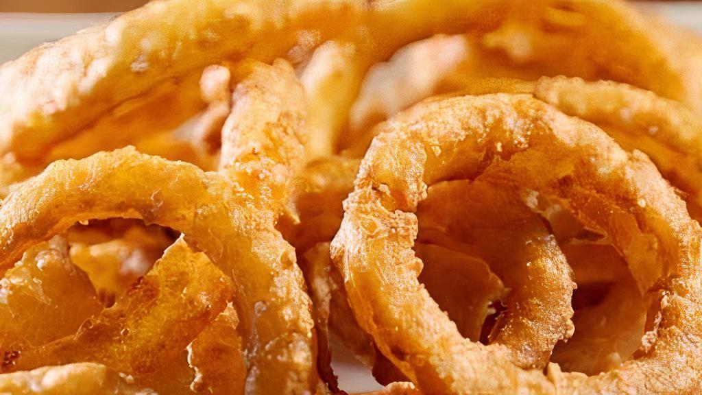 Onion Rings · Crispy & lightly breaded fried onions, Perfect for dipping.