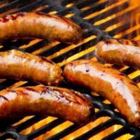 Grilled Sausages · Chef’s selection of grilled top quality sausages, marinated cherry tomatoes, oregano & grill...