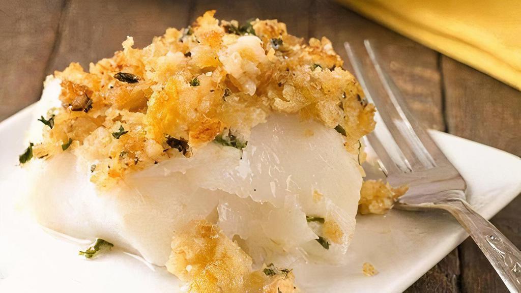 Baked Stuffed Scrod · Generous portion of fresh scrod with seafood stuffing, topped with seasoned bread crumbs