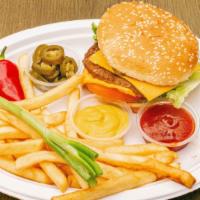 Combo 6 · Burger, fries and a medium drink.