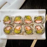 California Roll · Crab sticky, avocado, cucumber wrapped with sushi rice and seaweed.