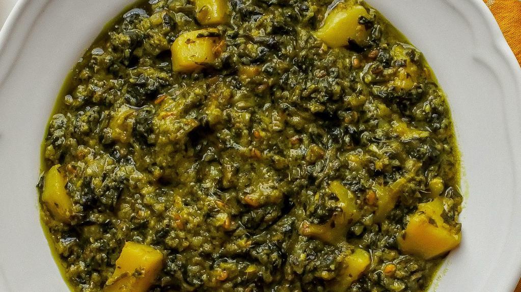 Spinach Potatoes · serve with naan bread.