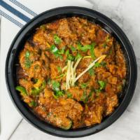 Karahi · Succulent and tender chicken, mutton or lamb cooked in fresh ginger, garlic and a tomato-bas...