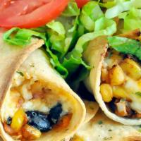 Veggie Flautas (2)  · Two Spinach, Mushrooms ＆ Cheese Flautas, topped with lettuce, slaw, sour cream, and cheese. ...
