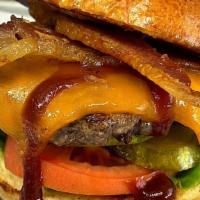 Smokehouse Burger · Cheedar Cheese, Applewood bacon, BBQ sauce