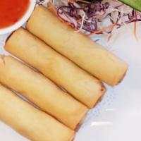 Egg Roll (4) · Vegetarian. Crispy fried spring roll filled with mixed vegetables and glass noodle served wi...