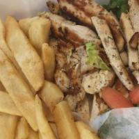 Grilled Chicken Pita · Cadillac square specialty. With lettuce, tomatoes and a side of ranch.