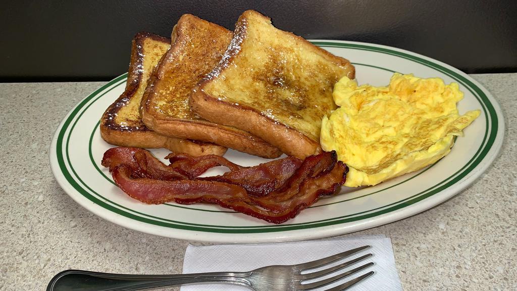 French Toast Platter · 2 Scrambled eggs 3 French Toast 3 Strips Of Bacon