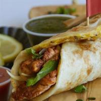 Chicken Kathi Roll · Flavorful chicken breast nested in a flaky flatbread (Paratha) with your choice of vegetable...