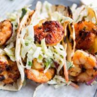 Shrimp Quesadilla · Flour tortilla filled with shrimp, Mexican blend cheese, and BBQ sauce - grilled to a golden...