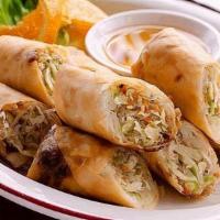 A2 Spring Rolls · A mixture of vegetables wrapped in egg rolls and lightly fried. Served with plum sauce.