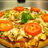 House Special · Pepperoni, Canadian bacon, mushrooms, red onions, green peppers & tomatoes, sprinkled with F...