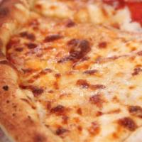Four Cheese Pizza · For those who want extra cheese!!! A pizza with Swiss, Parmesan, mozzarella & Feta.