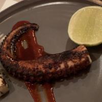 Octopus   · jicama slaw | black bean purée | kohlrabi slaw | toreado onion