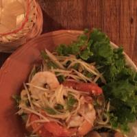 Papaya Salad · Original Thai spicy green papaya salad with shrimp, green bean, tomato, garlic and peanut. M...