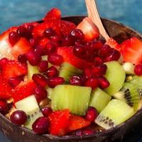 The Endless Summer · Blend: açaí, mangos, bananas, coconut water. 
Topping: hemp granola, kiwis, strawberries, po...