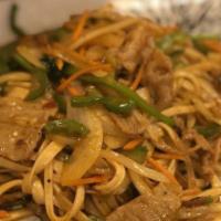 Stir Fry Noodle · Your choice of sliced chicken breast, beef shank or pork with stir-fried in hoisin sauce and...