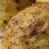 Maryland Style Crab Cakes (2) W/ Pasta · Two 8 oz. jumbo crab cakes, fried or broiled.