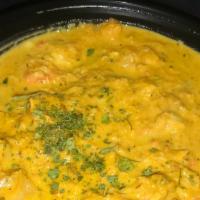 Seafood Korma · Shrimp, fish and crab meat cooked in korma sauce, served with basmati rice.