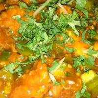 Chili Chicken · Batter fried chicken cubes tossed with assorted bell peppers spring onions, with soya sauce,...