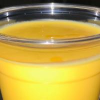 Mango Lassi · Sweetened mango flavoured yogurt drink (famous indian street drink), served in 16 ounce glass.