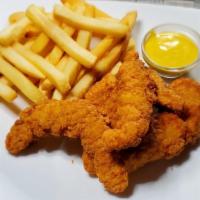 Chicken Tenders · Served w/ french fries & honey mustard