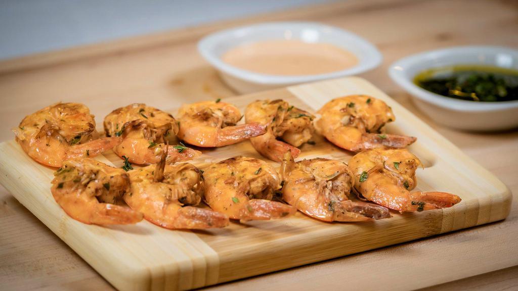 Shrimp · 10 Grilled shrimp served with your choice of sides and sauces