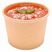 San Marzano Roasted Tomato Soup · Roasted San Marzano tomatoes with Pecorino Romano cheese and  piece of our house-made artisa...