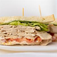 All Star Turkey Sandwich · All white meat turkey breast, haas avocado, lettuce & tomato served on multi-grain bread wit...