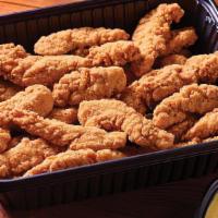 Chicken Tenders - Serves 6-8 · Crispy breaded chicken tenders are a grill and bar classic.. Served with honey Dijon mustard...