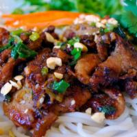   B1. Grilled Pork   · Come with vermicelli,  bean sprout, cucumber, daikon, cabbage, green onions and peanut. Serv...