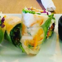 Fresh Summer Roll · Shrimp and fresh veggie wrapped with rice paper served with peanut dipping sauce