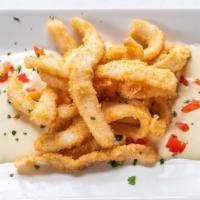 Fried Calamari · Fresh Calamari served with lemon caper and red pepper beurre blanc sauce
