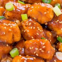 Sweet & Sour Chicken · Cooked with or incorporating both sugar and a sour substance.