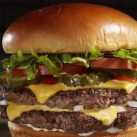 Manhattan Burger · Made with FRESH Angus Beef, Lettuce, Tomato, Onion, Pickles, Mayo, Ketchup, Cheese and serve...