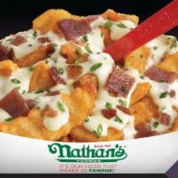 Bacon Ranch Fries · Crinkle cut fries topped with ranch dressing and bacon.
