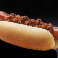 Chili Dog · Hot dog topped with nathan's chili without beans.