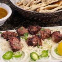 Shinwari Namkeen Lamb Tikka · Skewered pieces of lamb marinated with salt and spices. (Served with 1 Nan bread, Salad and ...