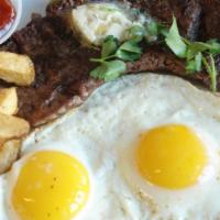 Steak And Eggs Fritz · 2 eggs any style along with our juicy 6 oz. steak and our world-famous Frjtz and along with ...
