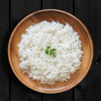 Plain Basmati Rice · Our long grain aromatic basmati rice, steamed to perfection.