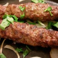 Beef Seikh Kabab · Combination of traditional masalla and minced beef baked in tandoor (2 in 1 order).