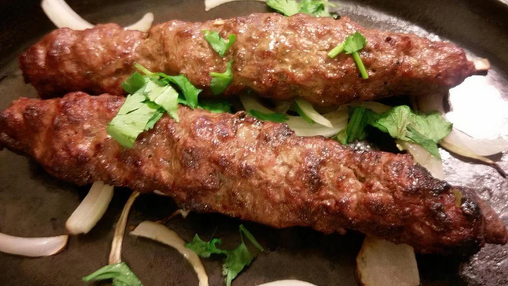 Beef Seikh Kabab · Combination of traditional masalla and minced beef baked in tandoor (2 in 1 order).