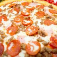 Meat-Lover Pizza · Sausage, pepperoni, bacon, ham and mozzarella.