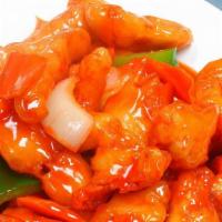 Sweet & Sour Delights · Shrimp, pork, chicken deep-fried with pineapple served in sweet and sour sauce.