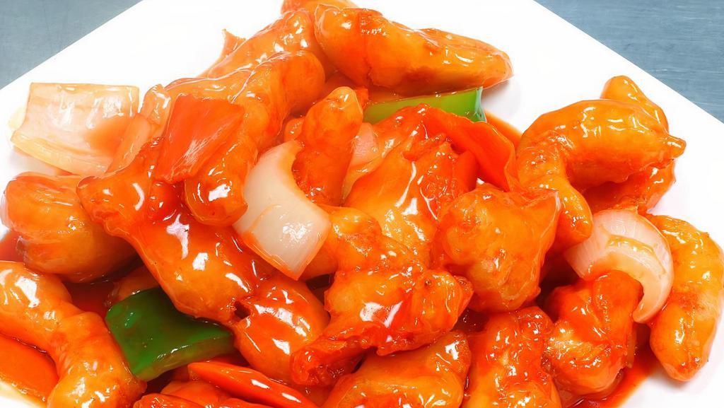 Sweet & Sour Delights · Shrimp, pork, chicken deep-fried with pineapple served in sweet and sour sauce.